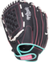 Rawlings Sure Catch Softball 12" Youth Glove Black/Mint/Pink LHT