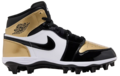 Nike Air Jordan 1 Metallic Gold/White/Black High Rubber Cleats
