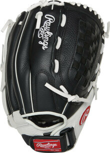 Rawlings Shut Out Softball 12.5" Outfield/Pitcher Glove Black/White RHT Rawlings Shut Out Softball 12.5" Outfield/Pitcher Glove Black/White RHT