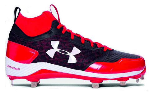 Under Armour Heater Scarlet High Metal Cleats Under Armour Heater Scarlet High Metal Cleats