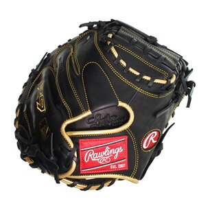 Rawlings R9 32.5" Catcher Glove Black/Gold RHT Rawlings R9 32.5" Catcher Glove Black/Gold RHT