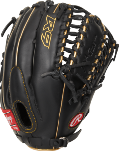 Rawlings R9 12.75" Outfield Glove Black/Gold RHT Rawlings R9 12.75" Outfield Glove Black/Gold RHT