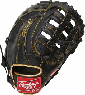 Rawlings R9 12.5" First Base Glove Black/Gold RHT Rawlings R9 12.5" First Base Glove Black/Gold RHT