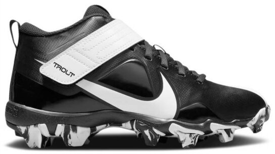 Nike Trout 7 Black/White High Rubber Cleats Beeball Nike Trout 7 Black/White High Rubber Cleats Beeball