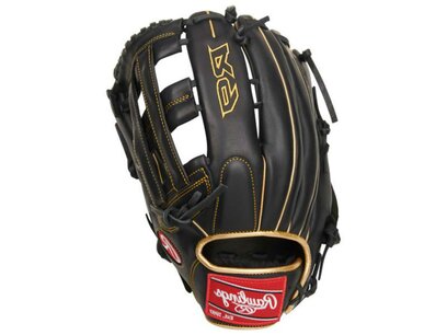Rawlings R9 12.75" Outfield Glove Black/Gold LHT Rawlings R9 12.75" Outfield Glove Black/Gold LHT
