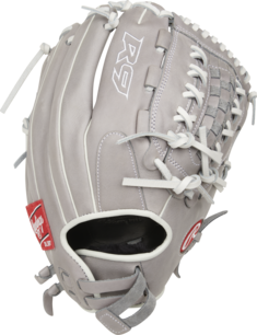 Rawlings R9 Softball 12.5" Pitcher/Outfield Glove Gray/White RHT Rawlings R9 Softball 12.5" Pitcher/Outfield Glove Gray/White RHT