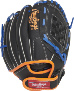 Rawlings Sure Catch Jacob deGrom 10" Youth Pitcher/Infield Glove Black/Orange/Blue RHT Rawlings Sure Catch Jacob deGrom 10" Youth Pitcher/Infield Glove Black/Orange/Blue RHT