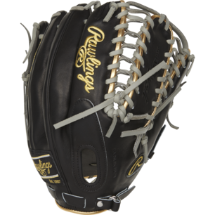 Rawlings Pro Preferred 12.75" Outfield Glove Black/Gray RHT Rawlings Pro Preferred 12.75" Outfield Glove Black/Gray RHT