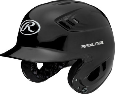Rawlings R16/Velo Metallic Finish Batting Helmet Black Rawlings R16/Velo Metallic Finish Batting Helmet Black