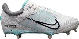 Nike Hyperdiamond 4 White/Teal Metal Cleats Nike Hyperdiamond 4 White/Teal Metal Cleats