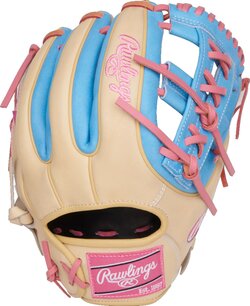 Rawlings Heart of the Hide 11.5" Infield Glove Tan/Colombia Blue/Pink RHT Rawlings Heart of the Hide 11.5" Infield Glove Tan/Colombia Blue/Pink RHT