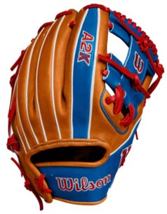 Wilson A2K Fall 2024 Mookie Betts 11.5” Infield Glove Tan/Blue/Red RHT Wilson A2K Fall 2024 Mookie Betts 11.5” Infield Glove Tan/Blue/Red RHT