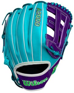 Wilson A2000 Winter 2024 DW5 12" Infield Glove Teal/Purple/White RHT Wilson A2000 Winter 2024 DW5 12" Infield Glove Teal/Purple/White RHT