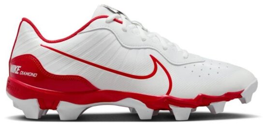 Nike Huarache 4 White/Scarlet Low Rubber Cleats Beeball Nike Huarache 4 White/Scarlet Low Rubber Cleats Beeball