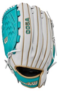 Wilson A500 Siren 12.5" All-Round Glove White/Blue/Gold LHT Wilson A500 Siren 12.5" All-Round Glove White/Blue/Gold LHT