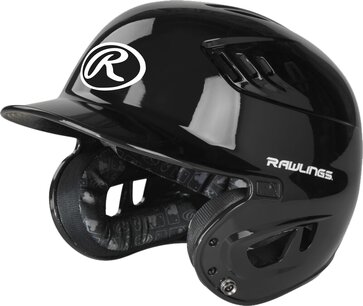 Rawlings R16/Velo Gloss Finish Batting Helmet Black Rawlings R16/Velo Gloss Finish Batting Helmet Black