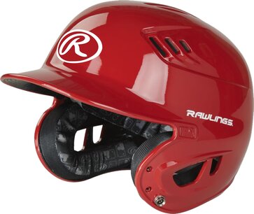 Rawlings R16/Velo Gloss Finish Batting Helmet Scarlet Rawlings R16/Velo Gloss Finish Batting Helmet Scarlet