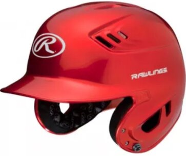 Rawlings R16/Velo Metallic Finish Batting Helmet Scarlet Rawlings R16/Velo Metallic Finish Batting Helmet Scarlet