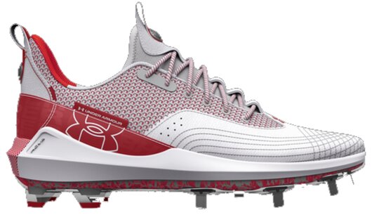 Under Armour Harper 7 White/Scarlet Metal Cleats Under Armour Harper 7 White/Scarlet Metal Cleats