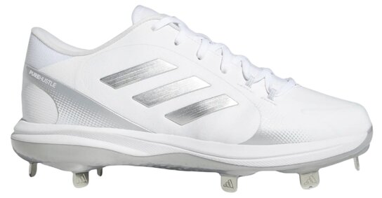 Adidas Pure Hustle 2 White/Silver Metal Cleats Adidas Pure Hustle 2 White/Silver Metal Cleats