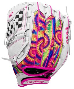 Wilson A440 11.5" Youth Infield Glove White/Pink/Tie-Dye LHT Wilson A440 11.5" Youth Infield Glove White/Pink/Tie-Dye LHT