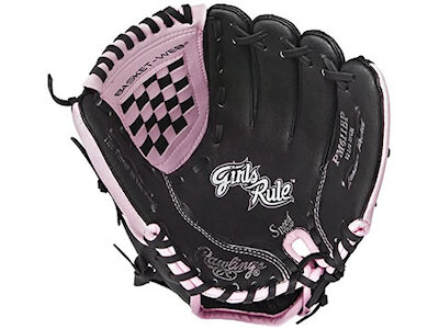 Rawlings Girls Rule 10.5" Youth Glove Black/Pink RHT Rawlings Girls Rule 10.5" Youth Glove Black/Pink RHT