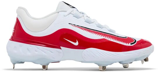 Nike Huarache Elite 4 White/Scarlet Metal Cleats Nike Huarache Elite 4 White/Scarlet Metal Cleats